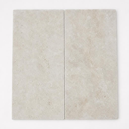 Walnut Travertine Paver 12x24 Unfilled, Honed 2 inch close-up
