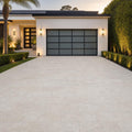 Walnut Travertine Paver 12x24 Unfilled, Honed 2 inch — Front Yard driveway