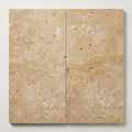 Walnut Travertine Paver 12x24 Unfilled, Honed close-up