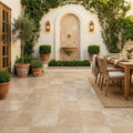 Walnut Travertine Paver 14x14 Brushed 5 cm — Courtyard paving