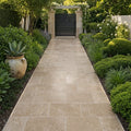 Walnut Travertine Paver - Unfilled, Honed, 1.25 inch, 16x24 — Garden path