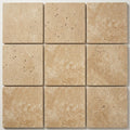 Walnut Travertine Tile 12x12 Tumbled close-up