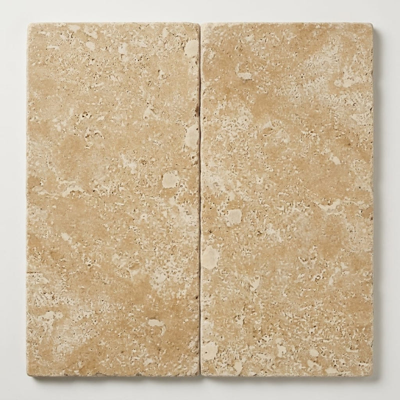 Walnut Travertine Tile 12x24 Tumbled close-up