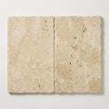 Walnut Travertine Tile 16x24 Brushed Chiseled close-up