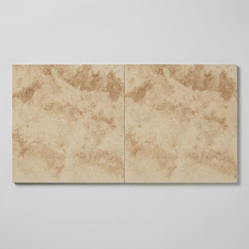 Walnut Travertine Tile 24x24 Filled, Honed close-up