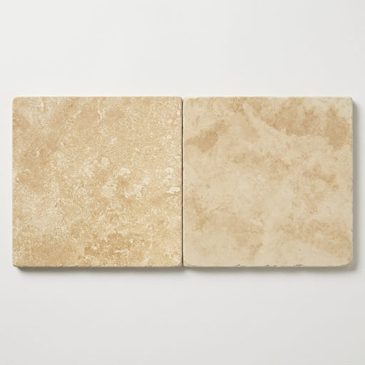 Walnut Travertine Tile 24x24 Tumbled close-up