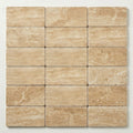 Walnut Travertine Tile 3x6 Tumbled close-up