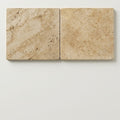 Walnut Tumbled 24x24 1-1/4" Travertine Paver close-up