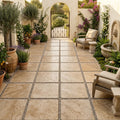 Walnut Tumbled 24x24 1-1/4" Travertine Paver — Courtyard paving