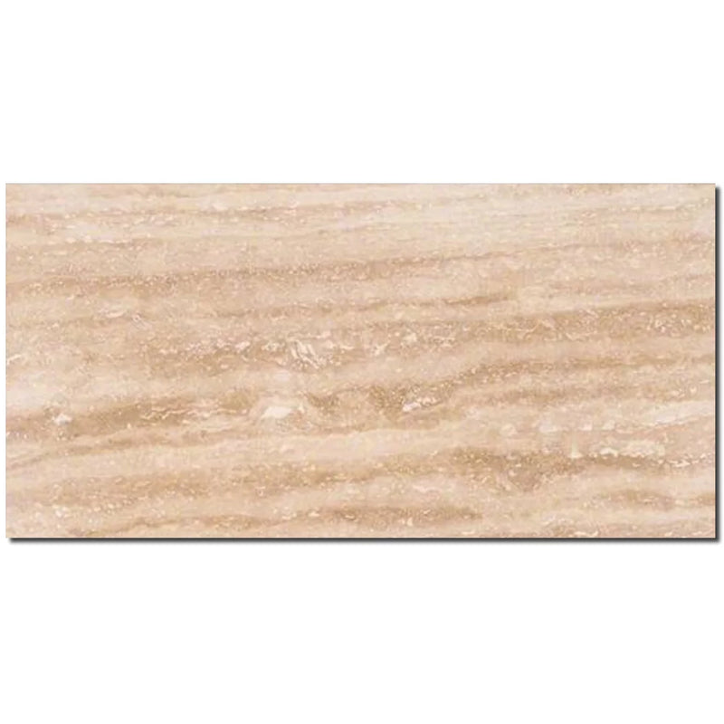 Walnut Polished Vein Cut 12x24 Travertine Tile