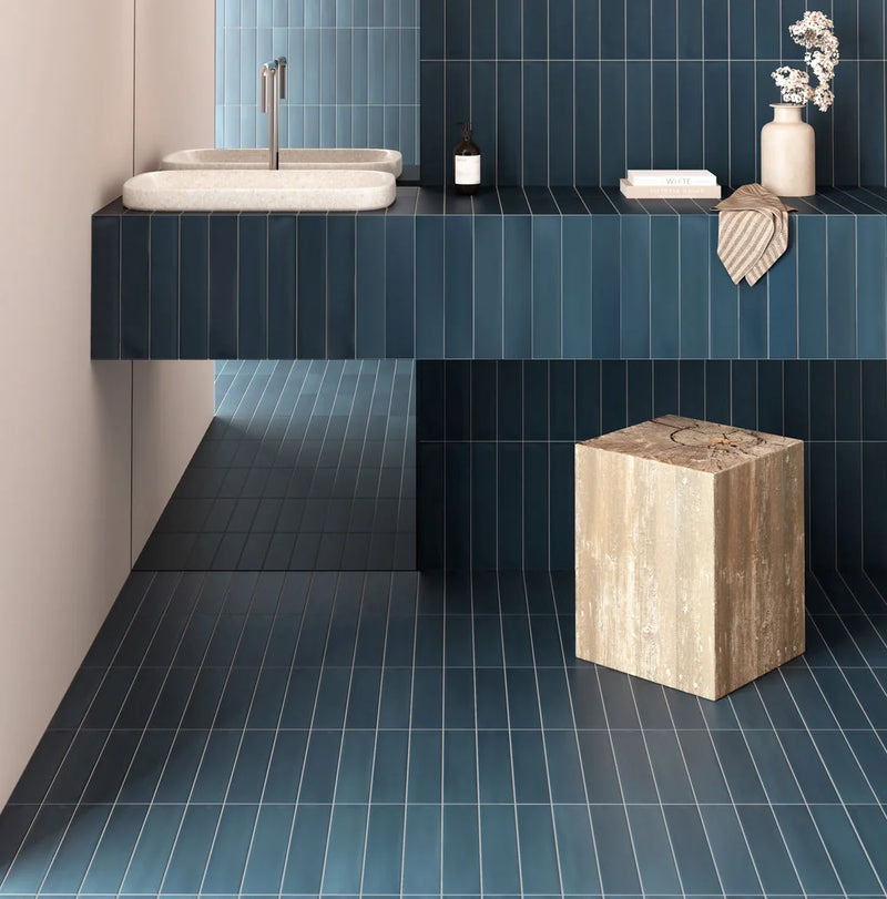 Wander Indaco Blue 2.5x12 Matte Porcelain Wall & Floor Tile