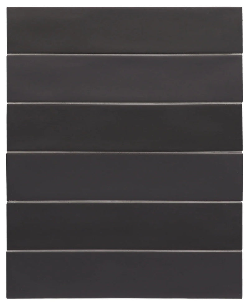 Wander Noir Black 2.5x12 Matte Porcelain Wall & Floor Tile