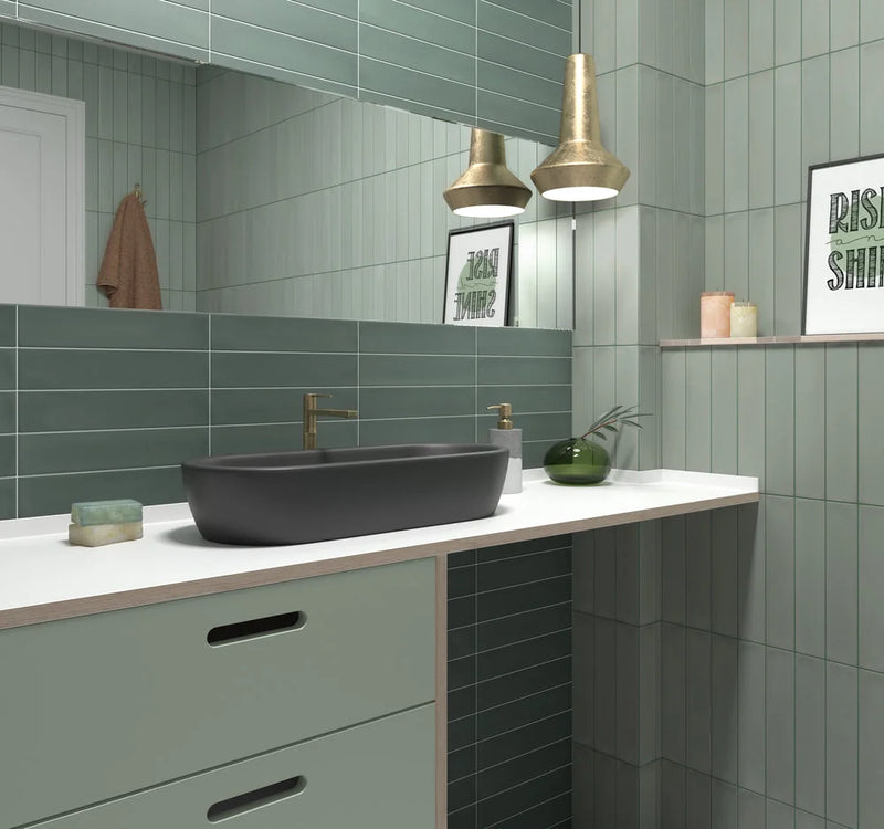 Wander Pine Green 2.5x12 Matte Porcelain Wall & Floor Tile