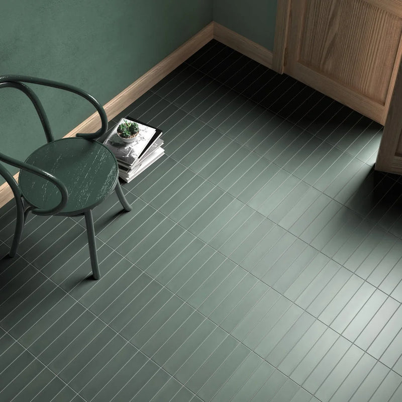 Wander Pine Green 2.5x12 Matte Porcelain Wall & Floor Tile