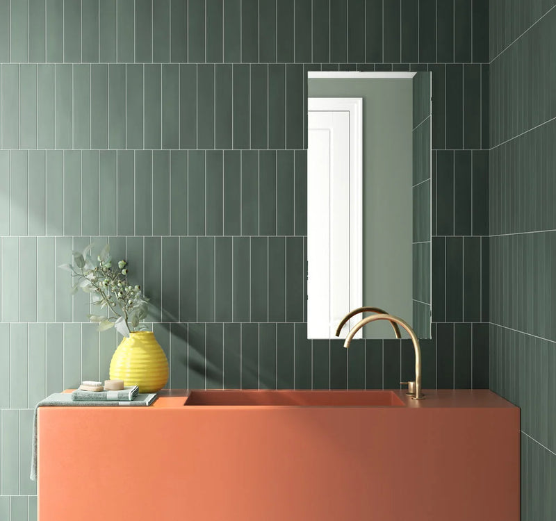 Wander Pine Green 2.5x12 Matte Porcelain Wall & Floor Tile