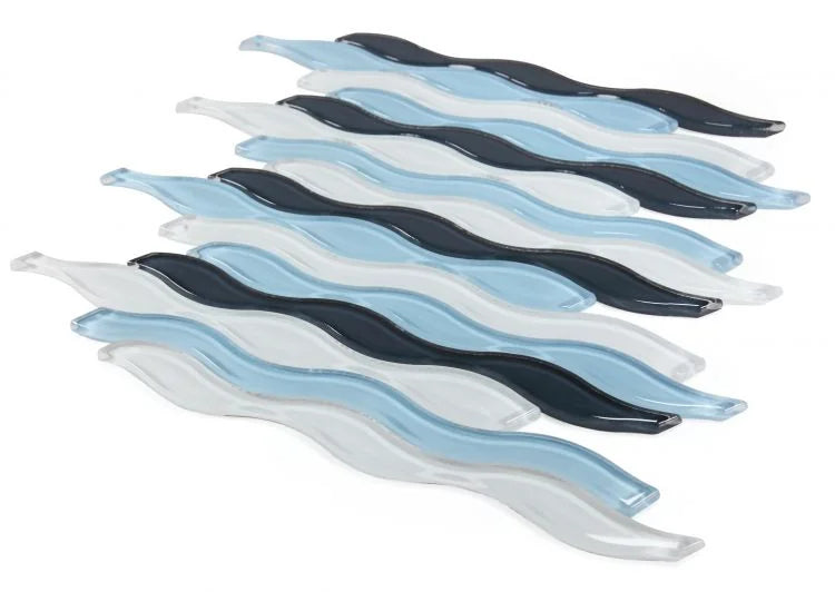 Water Blue 1x2 Glass Mosaic