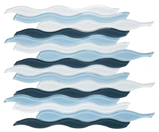 Water Blue 1x2 Glass Mosaic