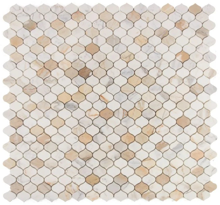 Water Drop Calacatta Gold 2x4 Polished Marble Mosaic