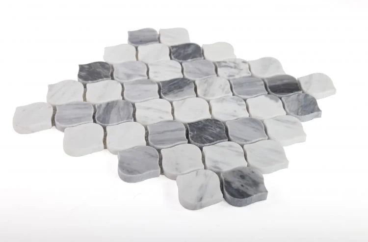 Water Drop Calacatta Grey 2x4 Marble Mosaic