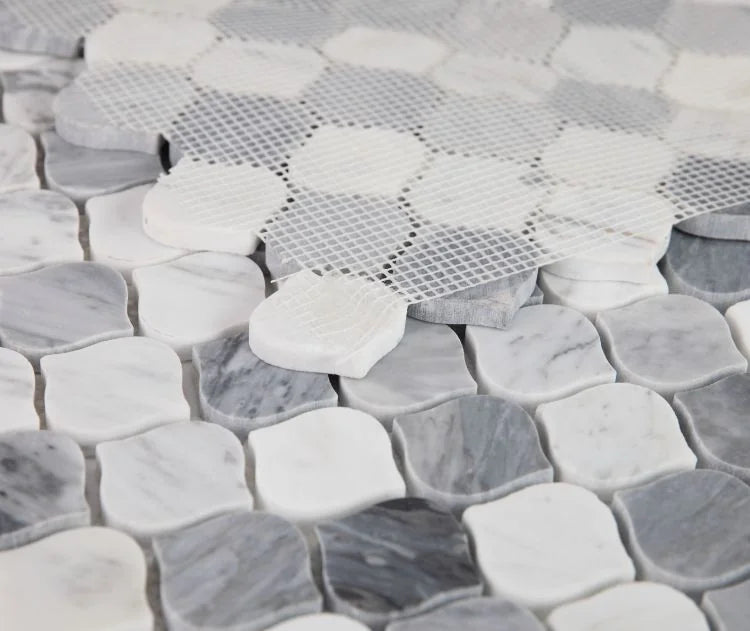 Water Drop Calacatta Grey 2x4 Marble Mosaic