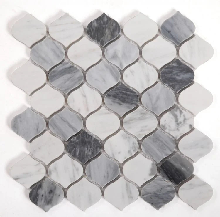 Water Drop Calacatta Grey 2x4 Marble Mosaic