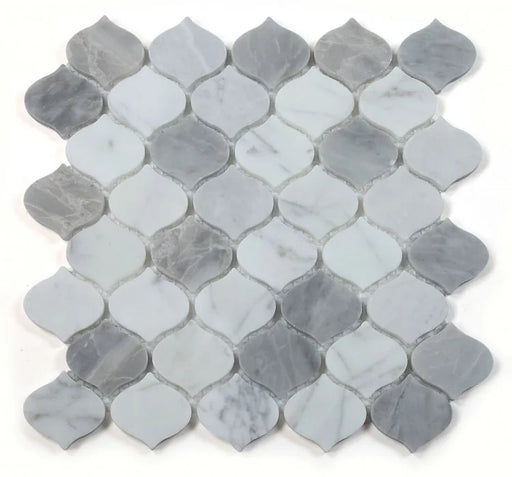 Water Drop Silver Grey 2x4 Marble Mosaic
