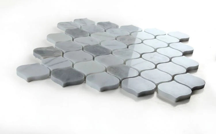 Water Drop Silver Grey 2x4 Marble Mosaic