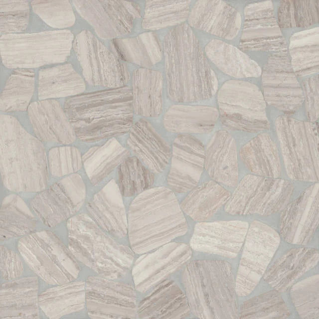 Waterbrook Ashen Grey 12x12 Medium Sliced Pebble Stone Mosaic