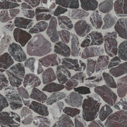 Waterbrook Rosso Levanto 12x12 Medium Sliced Pebble Marble Mosaic