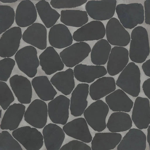 Waterbrook Super Black 12x12 Jumbo Sliced Pebble Stone Mosaic