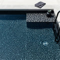 Waterbrook Super Black 12x12 Jumbo Sliced Pebble Stone Mosaic 12x12_sheet — Swimming Pool pool interior