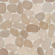 Waterbrook Tan 12x12 Jumbo Sliced Pebble Glass Mosaic
