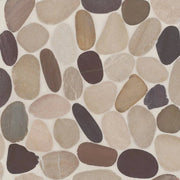 Waterbrook Tan/Brown/Cherry 12x12 Jumbo Sliced Pebble Stone Mosaic