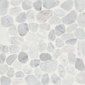 Waterbrook White Carrara 12x12 Medium Sliced Pebble Marble Mosaic