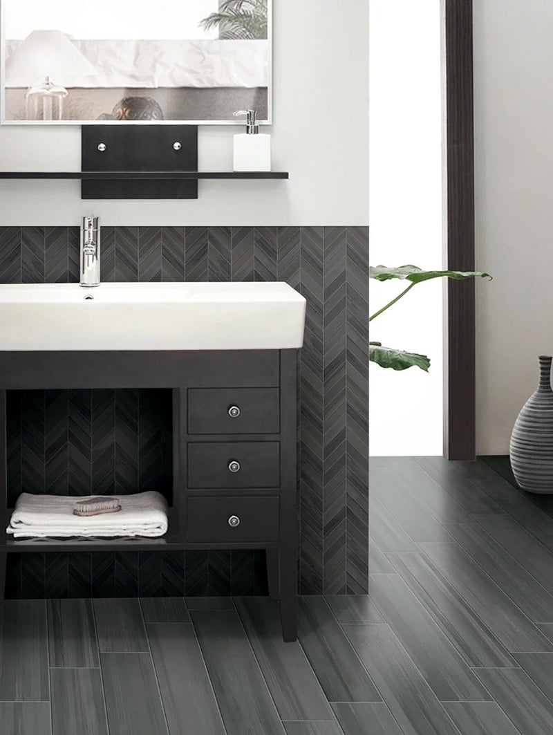 Watercolor Graphite 3.5x24 Bullnose Matte Porcelain Trim