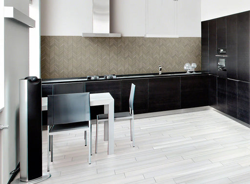 Watercolor Grigio Chevron 12x15 Matte Porcelain Mosaic Tile