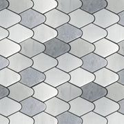 Waterjet Cassia 7.9x9 Polished Marble Mosaic Tile
