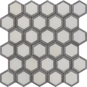 Waterjet Kaleidoscope Gray&White 14x11 Polished Marble Mosaic Tile