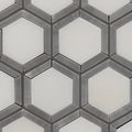 Waterjet Kaleidoscope Gray&White 14x11 Polished Marble Mosaic Tile