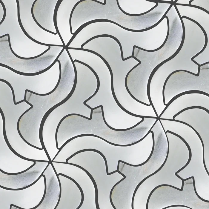 Waterjet Polypus Polished Marble Mosaic Tile