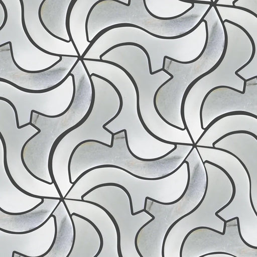 Waterjet Polypus Polished Marble Mosaic Tile