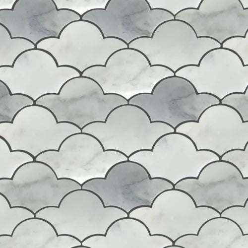 Waterjet Sorbus 09.6 x 10.4 Polished Marble Mosaic Tile