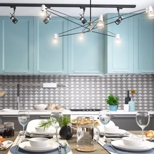 Waterjet Sorbus 09.6 x 10.4 Polished Marble Mosaic Tile