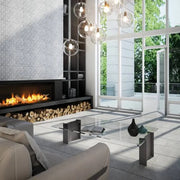 Wave Ash 24x12 Fan Deco Honed Ceramic Tile