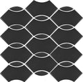 Wave Black Matte 12x12 Porcelain Mosaic Tile