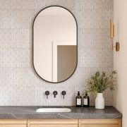 Wave Ice 24x12 Fan Deco Honed Ceramic Tile