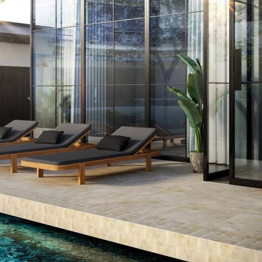 Wave Sand 4x4 12x12 Sheet Honed Glass Mosaic