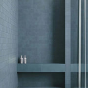 Wave Seaweed 4x4 on 12x12 Sheet Honed Glass Mosaic