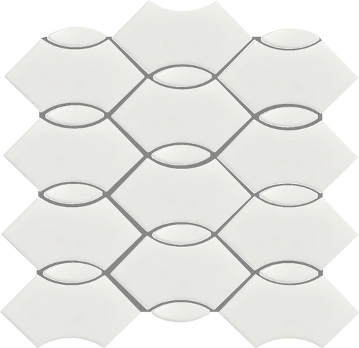 Wave White Matte 12x12 Porcelain Mosaic Tile