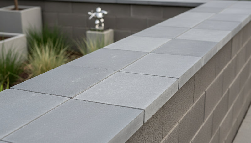 Close-up of Indian Black Limestone Natural 16 x 24 x 2 Limestone Wall Cap Cap, in Indian Black tones.